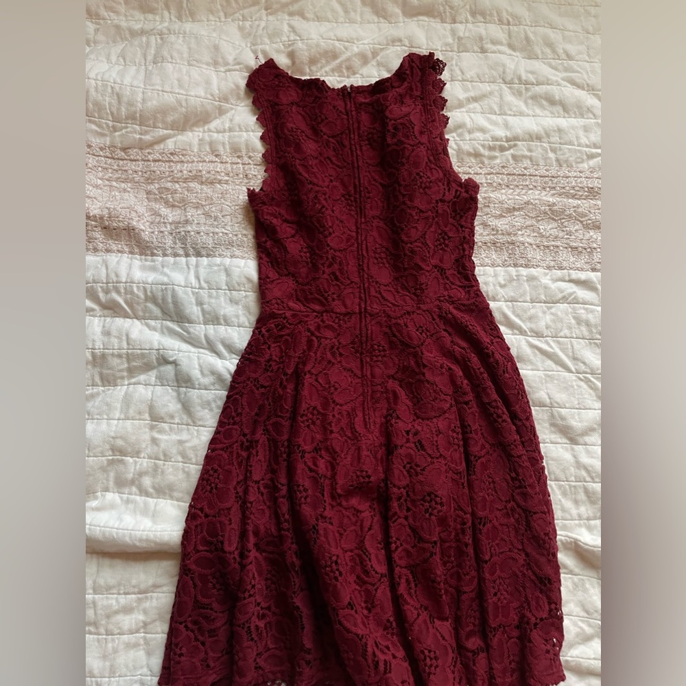 Jodi Kristopher Maroon Short Formal Dress